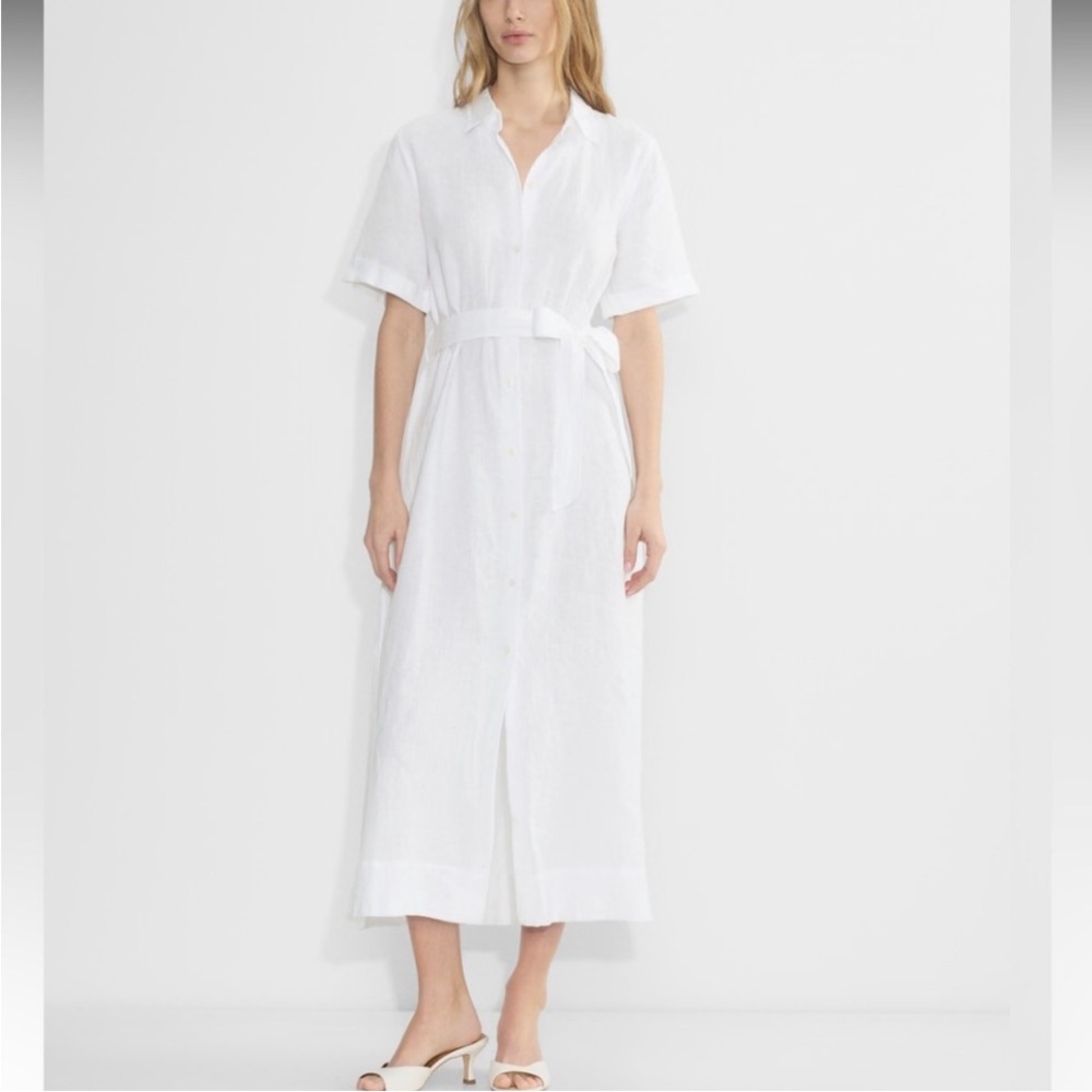 Wilfred Eleta Linen White Dress Sz Large (no belt)